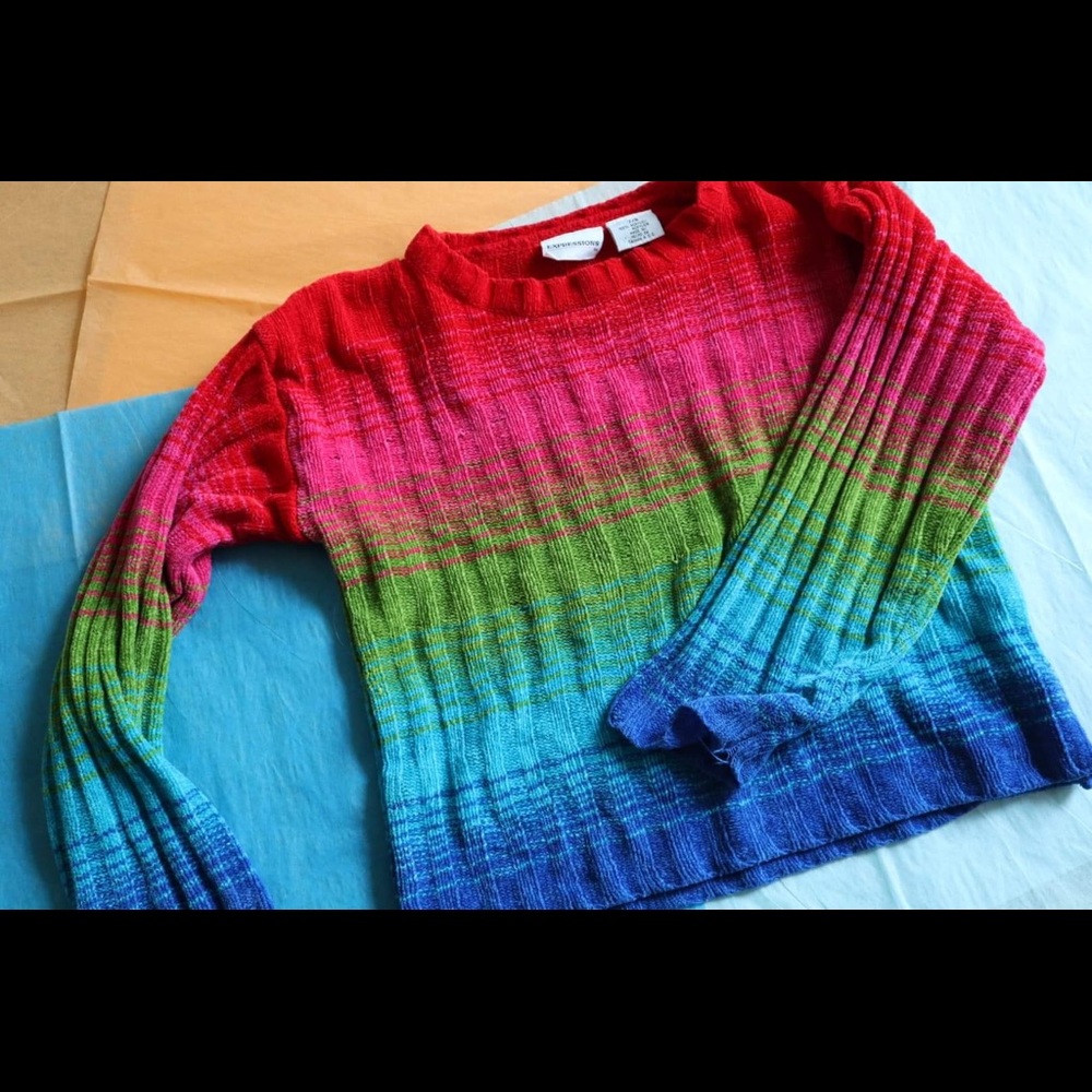 Expression Rainbow Acrylic crop top!! 🌈